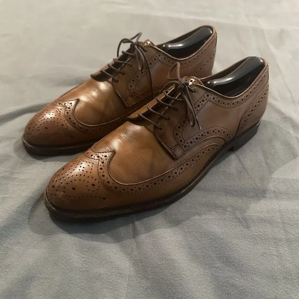 VTG Allen Edmonds Stuttgart Wingtip Oxford Dress Shoes Mens 10.5 D 9728 Walnut